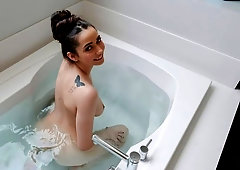 Slutty busty brunette Kyra Rose takes a long black sausage