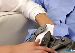 Sexy bi sex threeway in the office