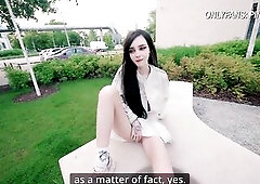 Pretty girl masturbates in a cafe and on the street. sucked in a public place - pinkloving