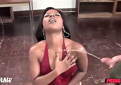 Pissing Gangbang With Busty Ebony Babe Coffee Brown