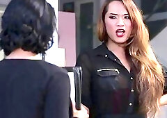 Jessica fucks hairy pussy in doggystyle