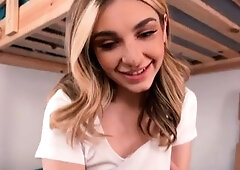 Cute teen blowjob and hard doggystyle fuck