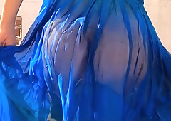 Doing Exercise In Transparent Dress In A Public Place