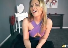 Slutty blond milf Sophie Star is flashing her juicy and appetizing tits