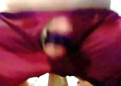 Fat Guy Stuffs Ass & Wanks Bondaged Cock