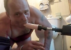 Intense action with the boink machine and Sissycherish in lingerie