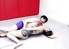 Vanessa Vega vs Marcelo - Will This Chab Lose And Get Pegged? Hawt Bare Wrestling Match