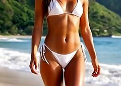 Stunning Transgirl Bikini Beach Walk