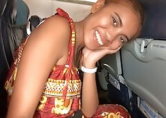 Airplane ride and amateur sex in the hotel with his Asian teen girlfriend who was always horny and was grabbing his big cock on the plane already! The