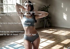 After yoga, my soaked cunt turned my boyfriend on, and this guy eagerly started screwing me in each gap[AI]
