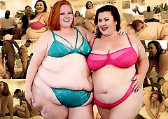 BBWs Julie Redhead n Lady Lynn Bang Two Lucky Fans