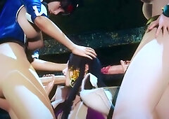 Three-way futa fun with Boa Hancock, Nico Robin, and Nami in a steamy encounter - Footjob, oral pleasure, and intense threesome!