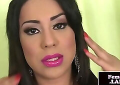 Classy lingerie tgirl beauty solo jerkoff