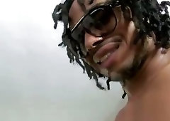 Interracial blowjob and ass fuck