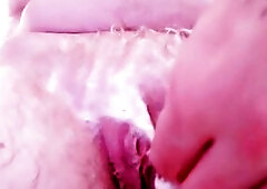 Shaving my Trans Male Large Love Button, Male Cunt, Shaved and Masturbating