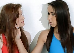 Hairy lesbians in nylon panties loving