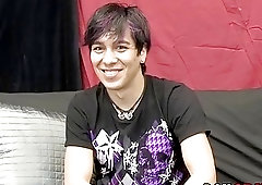 Sexy emo twink solo jerking off action