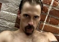 Hottest male pornstar in amazing leather, solo male gay adult scene