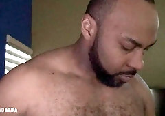 Ray Diesel Drills Muscled Eyes Covered Fellow