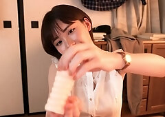 Asian amateur slut handles anal toys