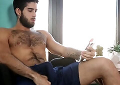 DrillMyHole.com: Hairy muscle latin hunk anal fucking