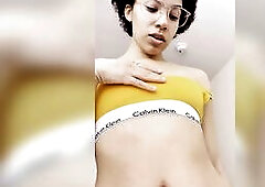 Teasing u with my HARD nipps in my calvin klein brassiere