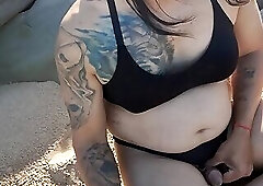 South African femboy flashing and playing at the beach