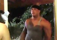 Poolside sex in the suburbs