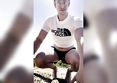 Cum and mud fuel femboy's despairing pee throne