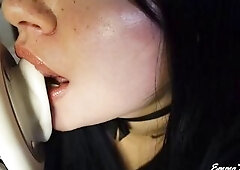 ASMR - Student angel makes u cum Juicy Licking, Sucking, Jerking u off, Countdown, Pillow Humping, 3DIO - EmmaTASMR