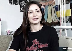 Ersties - Sexy Italian Sweetheart Valentina Uses a Magic Wand On Her Hairless Twat