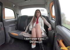 Lara Lee’s British Brunette Shakes in Taxi Heat
