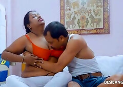 BBW chick with round ass feels a long wiener deep in her shaved pussy