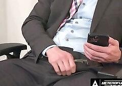 HETEROFLEXIBLE - Derek Kage Fucks Coworker Cristiano After Caught Jerking Off - ENGLISH SUBTITLES