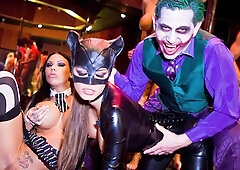 Big titty strippers in an orgy