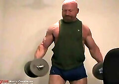Tom Lord Lifting Weights And Then Flexing and Posing