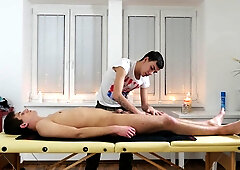 Oscar Invites Ryan to Lie Down on His Rubdown Table for a Soothing, Total Assets Massage