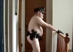 Fat Cop Jerks Off - Cop-Style