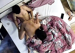 Pink labia close up of naive brunette