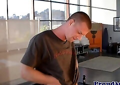 Mature jock jerking his thick cock