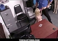 TeenLifters - Large Bazookas Golden-haired Teen Shoplifter Assents To Screw Large Jock Mall Cop If That guy Doesn't Notify The Police