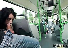 MATURE4K. Sexy sex in the bus with Vitoria Vonteese