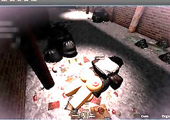 BRINGING HER BOYFRIEND TO AN ALLEY WITH A EBONY CHAP AND HER MELONS ARE FULL OF CUM