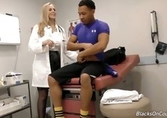 Jaw dropping doctor Julia Ann fucks one black young dude
