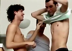 Threesome Twinks In The Kitchen