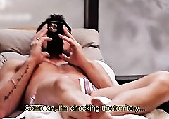 Danika desires 2 Large Schlongs banging her tiny Trickling Moist Twat -Male+Male+Female SPIT ROAST