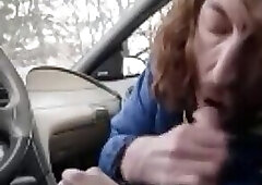 hung downlow straight buddy feeds in his car again