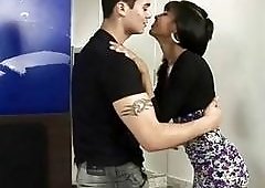 Young white dude pounds ass of brown shemale submissive cutie