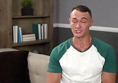 Jayce fucks his ass with a dildo while jerking off