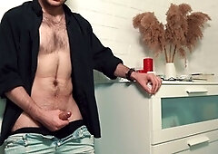 Bear jerks off cums 4k